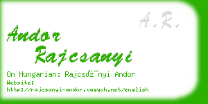 andor rajcsanyi business card